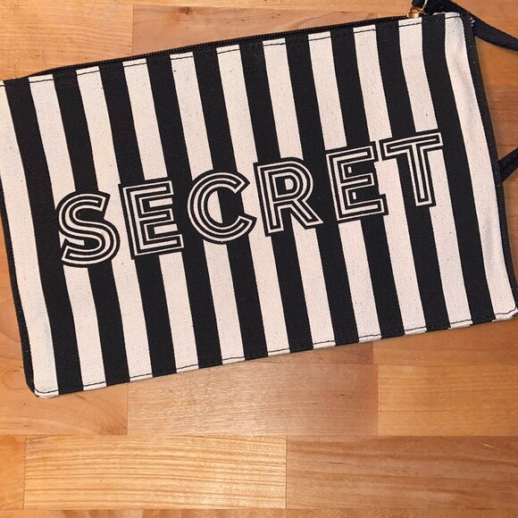 Victoria’s Secret Stripe Logo Weekender Canvas Tote Bag & Wristlet Set, NWT - Picture 6 of 9